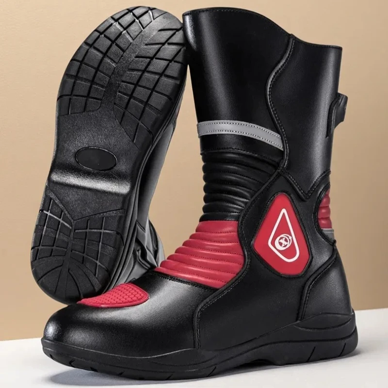 Anti-collision Motorcycle Boots Breathable Hot Men's Moto Boots High Top Windproof, Waterproof, , Anti-skid, Safe Outdoor Riding