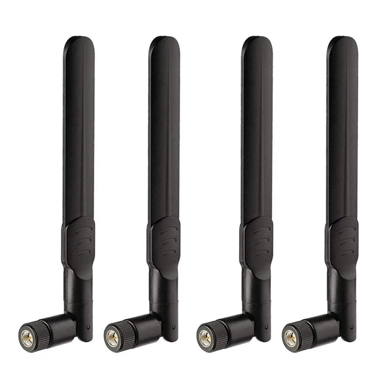 Antena 4G LTE 8Dbi SMA Plug Antenna (4 buah), Router Gateway 4G LTE kompatibel dengan Router Modem Hotspot telepon rumah