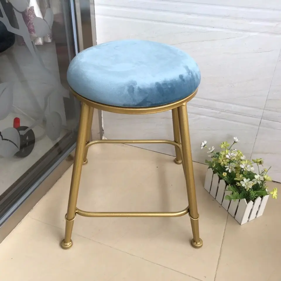 

Modern minimalist bedroom dressing stool home chair bar makeup girl nail stools small round vanity stool Living Room