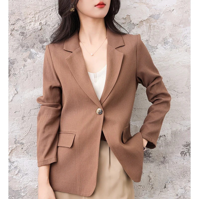

Spring Summer New Women's Blazer Single Button Long Sleeve Casual Thin Soft Fashion Women's Clothing