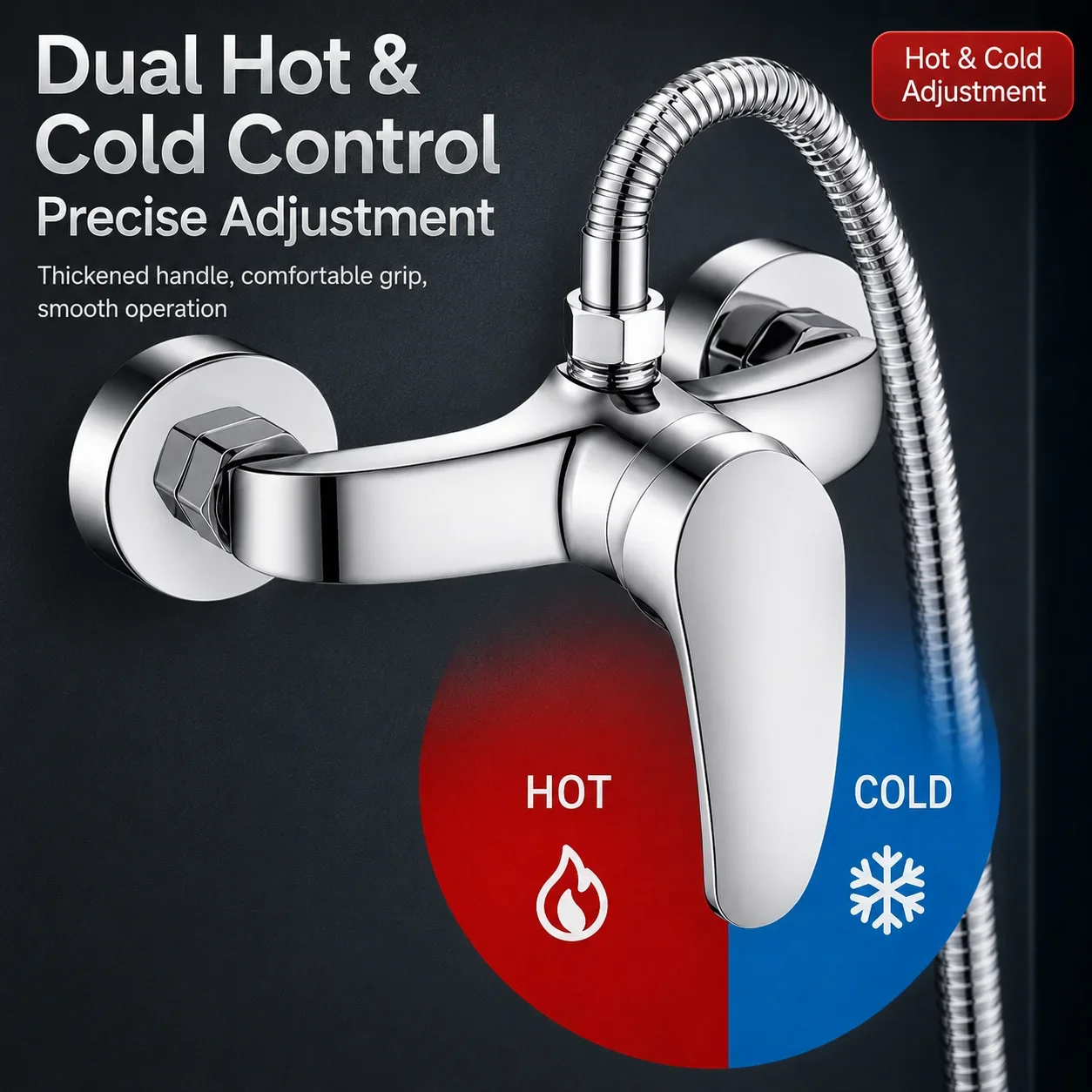 Solid Brass Concealed Shower Mixing Valve, Wall Mounted 3-Way Hot Cold Water Mixer Tap Bathroom Bathtub Shower Set Control Valve