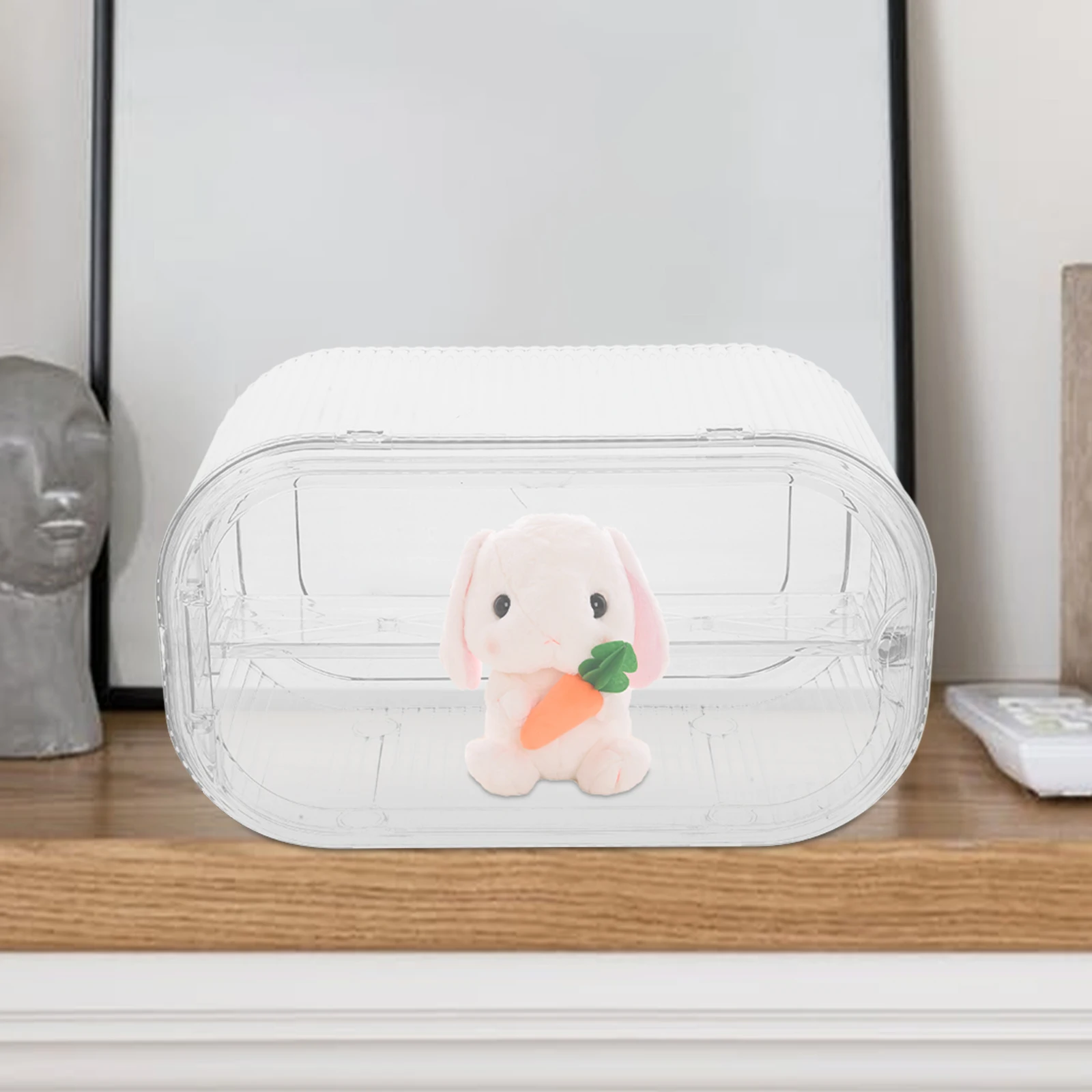 

Figure Display Stand Transparent Box Models PET Material Storage Shelf Collectibles Exhibitions 2-layer Gaming