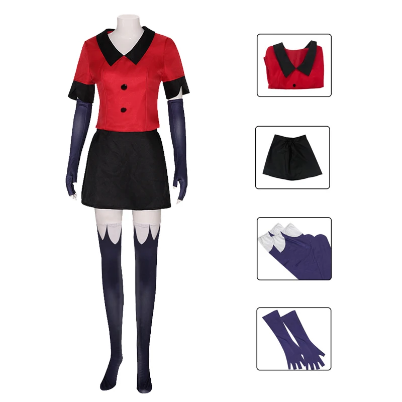 

New Hell Inn Cos Vicky Cosplay Dress Hazbin Hotel Vaggie Animation Costume Halloween Two-dimensional Animation Exhibition