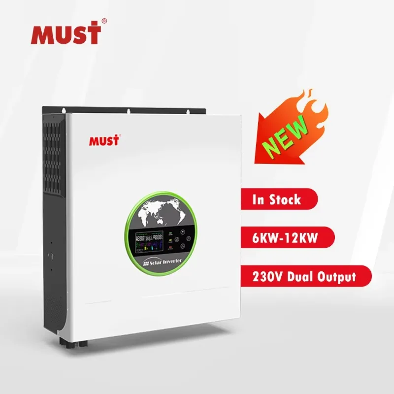 MUST PV1900 EXP 2/8KW/10KW/12KW Inversor solar híbrido 48V 120A Controlador de carga MPPT 230VAC Inversor monofásico