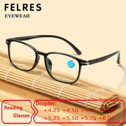 Sport Square Anti Blue Light Reading Glasses Men Woman Prescription Glasses Optical Glasses Single Focus Presbyopic Glasses+4.25