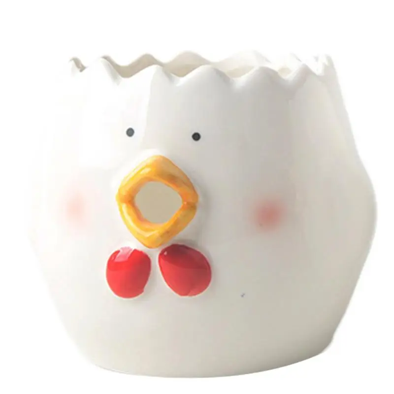 

Egg Yolk Separator Cartoon Ceramics Egg White Separator Practical Household Small Egg Filter Splitter Cute Vomiting Chick Design