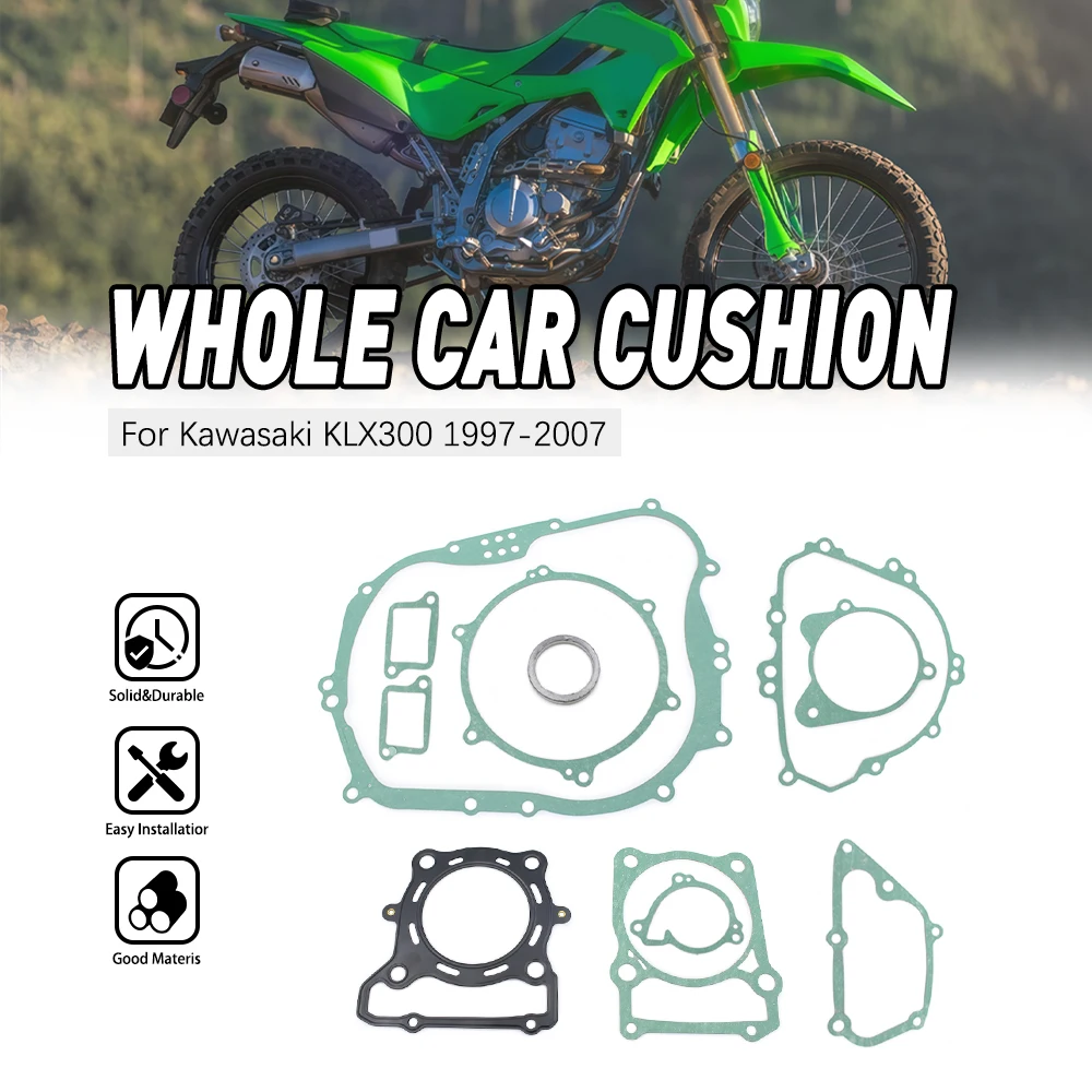 

For KAWASAKI KLX300 1997-1998 1999-2007 Motorcycle PartsEngine Crankcase Clutch Cover Cylinder Head Gasket Kit