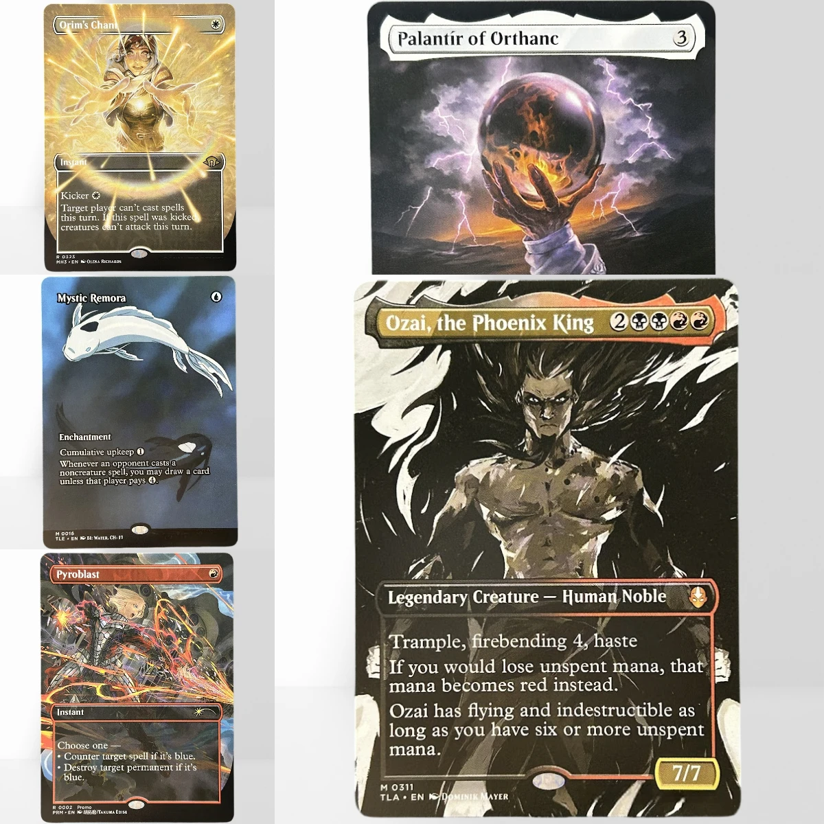HOLO46-40-5 TCG Proxy Mágico Rhystic Study Phyrexian Tower Orim's Chant Redirección de Rayo Cartulina Negra Alemana
