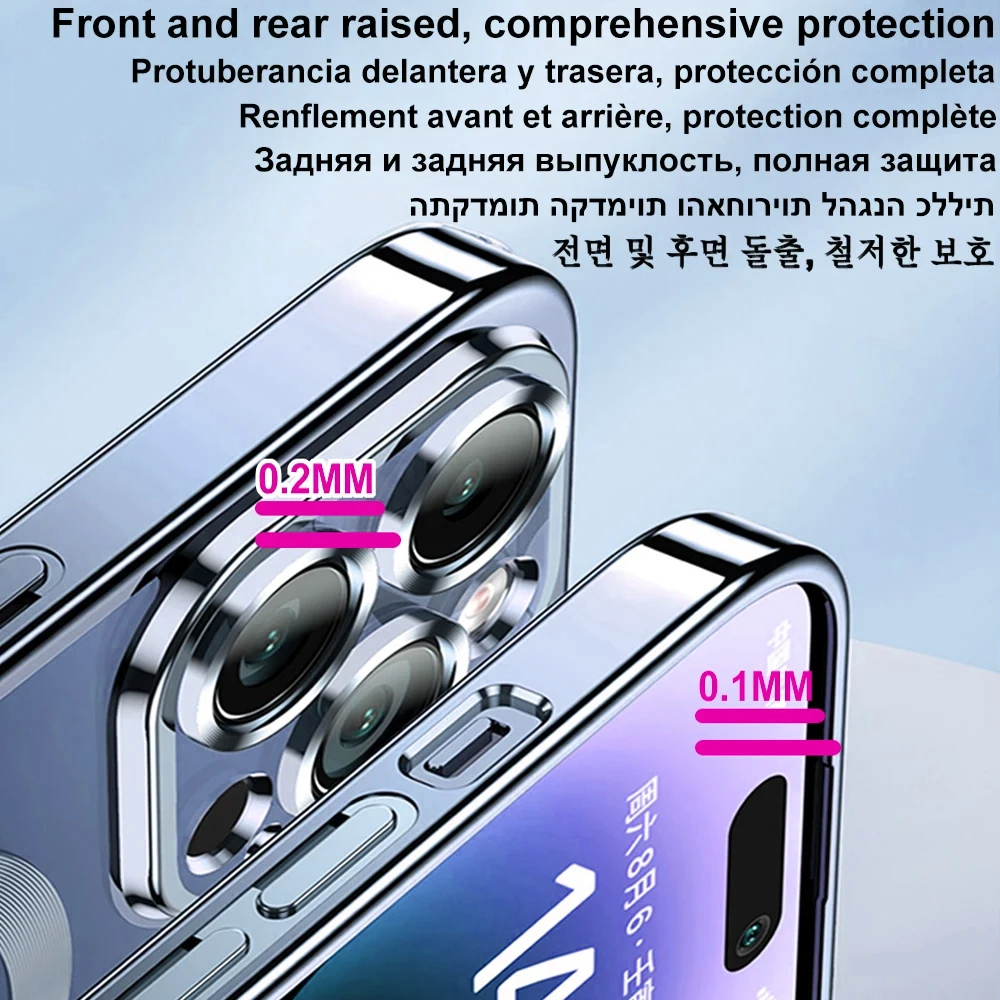 Electroplated Magnetic Clear Case For Samsung Galaxy S24 S23 S21 Fe S25 Ultra S22 Plus For Magsafe Soft Cover Lens Protective