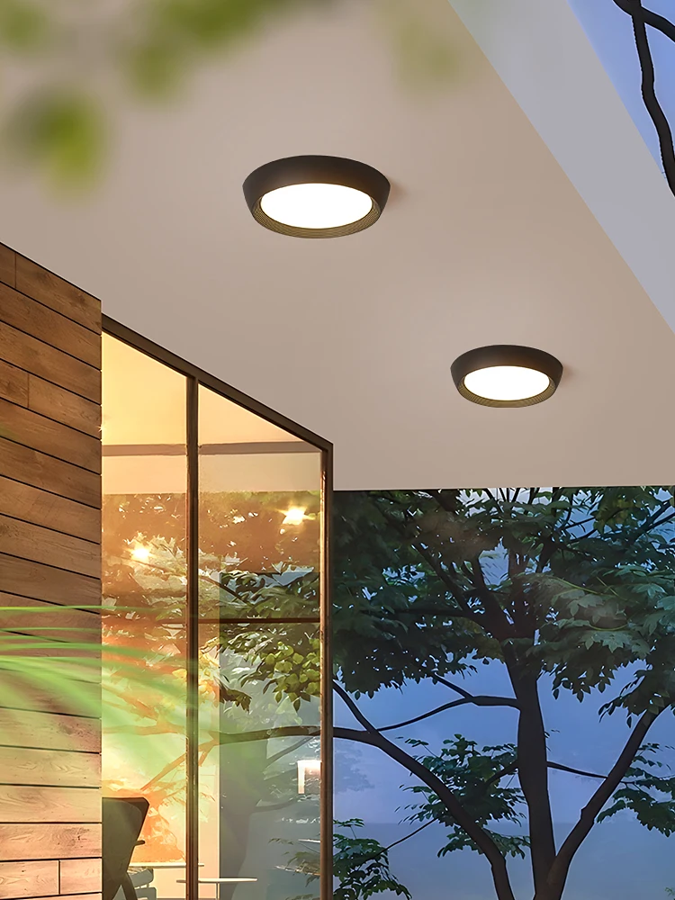 LED Outdoor Ceiling Lights Waterproof And Moisture-Proof Balcony Wall Lights IP65  Wall-Mounted Circular Bathroom Porch Lights