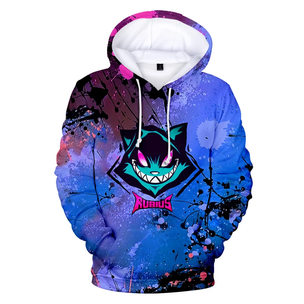 Rubius-Sudadera con capucha de manga larga para hombre y mujer, ropa de calle Harajuku, juvenil, 3D