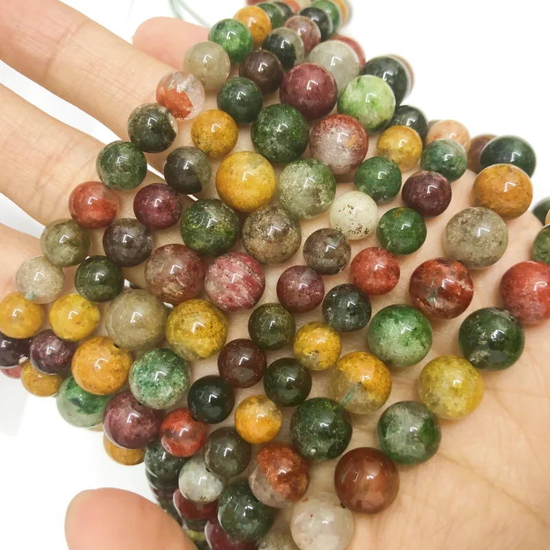 Natural Colorful Ghost Crystal Stone Quality Loose Round Beads Jewellery Making 8/10MM DIY Bracelet Necklace Beading Accessories