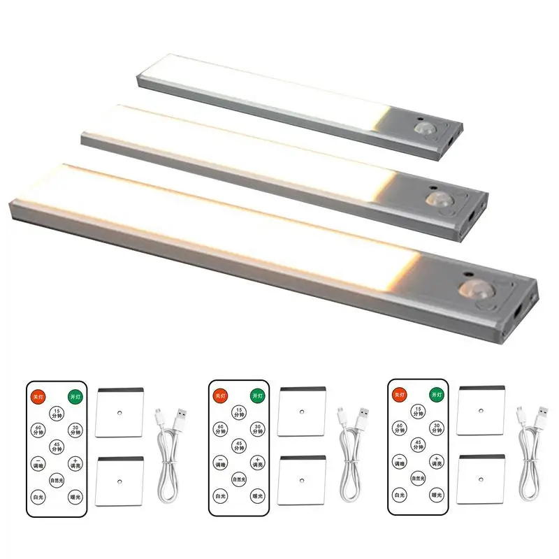 Led Under Cabinet Lighting Indoor Strip Fixtures With 3 Color Temperatures Wireless Magnetic Under-Counter Light Fixtures For