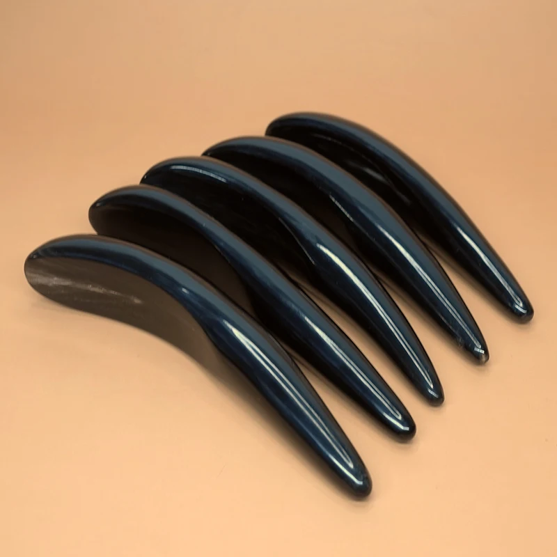 Good quality Massage Dian Xue Guasha Cone Scrapping Plate 100% Buffalo Horn 14-16cm 6pcs/lot