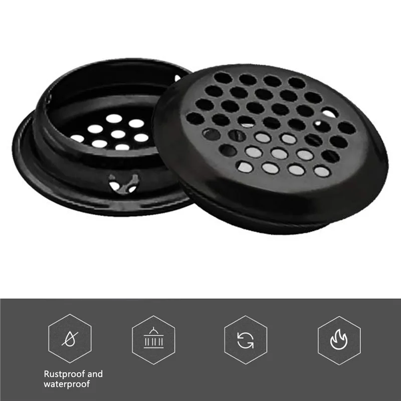 B84B-Air Vent Louver, 100Pcs 35Mm Stainless Steel Round Mesh Hole Circular Soffit Vent For Wardrobe Drawer Bookcase Kitchen