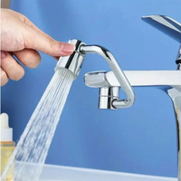 1080° Swivel Faucet Extender Universal Splash-Proof Dual Spray Modes Rust-Proof Bathroom Sink Accessories with Adapter