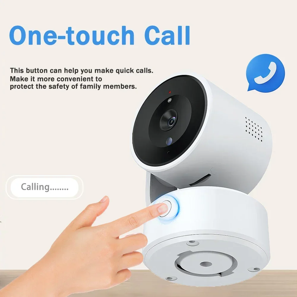 Tuya 5MP PTZ Control WiFi IP Camera One- touch Call Indoor Baby Monitor Wireless Security Protection Cameras Remote Control