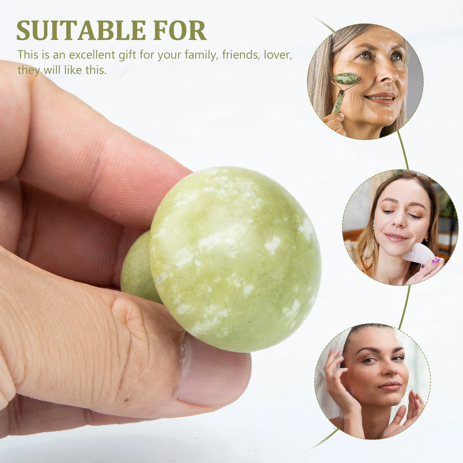 เครื่องมือขูดกัวซา 2 ชิ้น รูปทรงเห็ดหยก สำหรับนวดหน้า บำรุงรอบดวงตา ช่วยเพิ่มความยืดหยุ่นของผิว ลดเลือนริ้วรอย