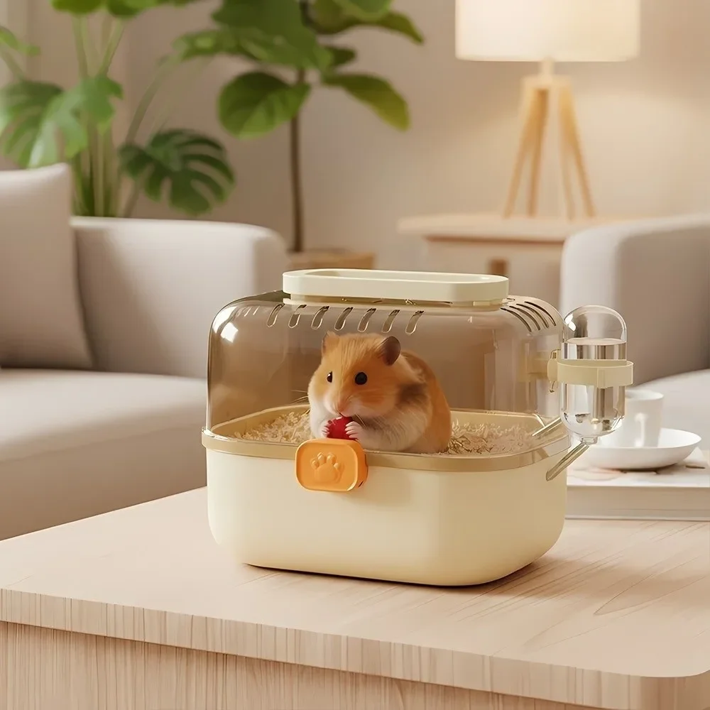 Robuster Tragbarer Hamsterkäfig Atmungsaktiver Belüfteter Tiertransportbehälter Abnehmbare Teile Ausbruchsicherer Hamster-Ausflugskäfig für Zuhause und Reisen