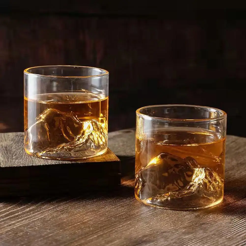 200/300ml Whiskey Glasses Unique Exquisite Workmanship Mount Fuji Craft Premium Fashion Drinking Glass for Scotches Lovers