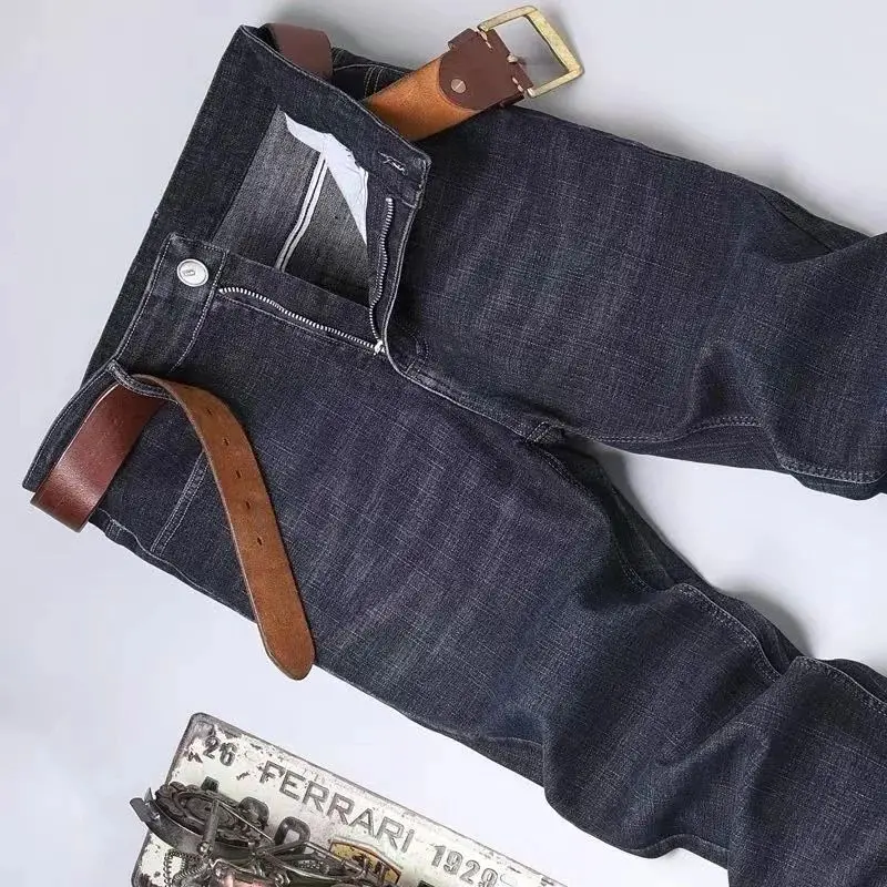 

2026 version Men's Jeans High Quality Classic Style Business Fashion Black Blue Slim-fit Denim Pants Male Brand Casual Trousers