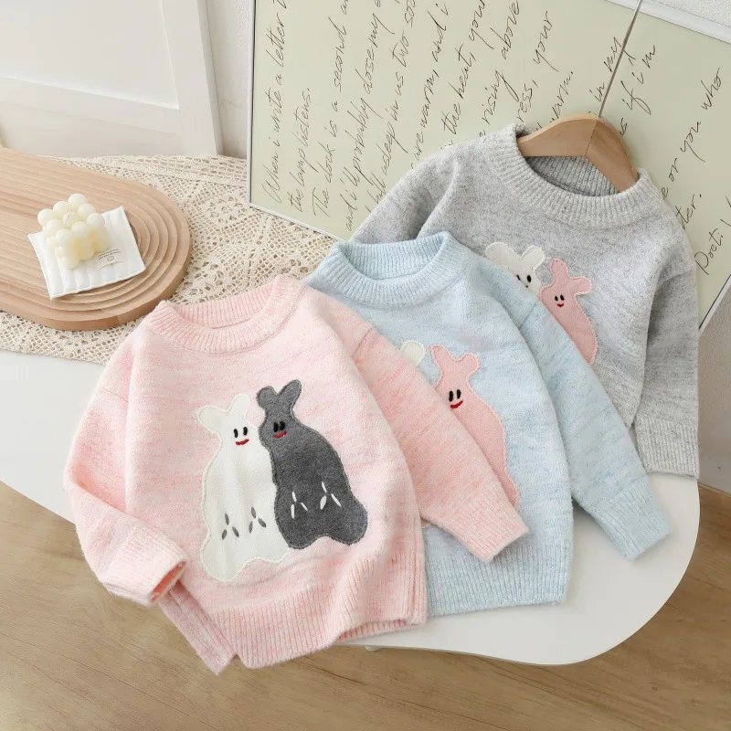 

Girls Cute Sweaters Spring Autumn 2025 Children Woolen Jersey Tops Clothes For Baby Girl Pullover Sweater Kids Knitted Outerwear