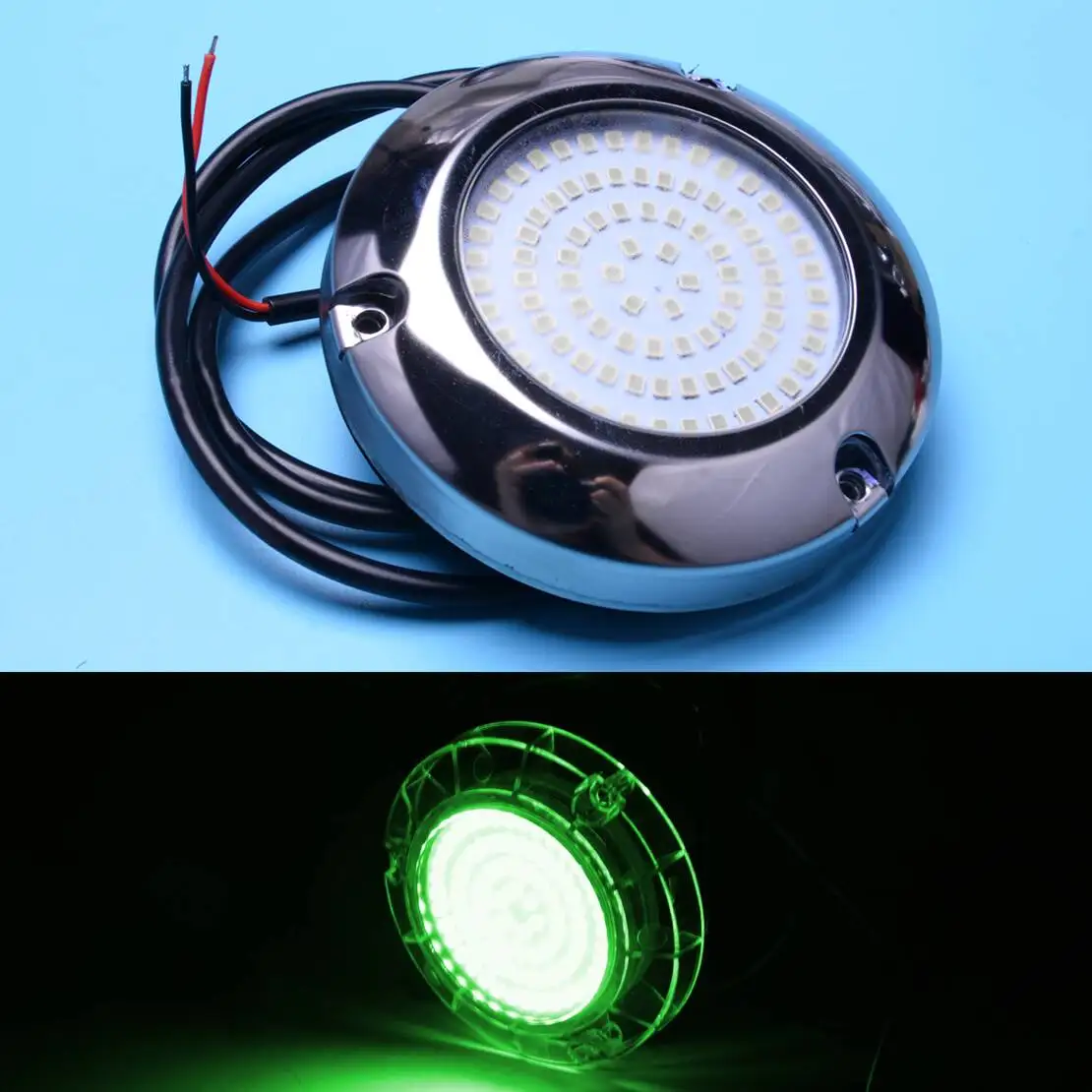 Universal Green Light 90LED Underwater Pontoon Marine Boat Camper trailer Caravan RV Transom Light IP68 10-30V