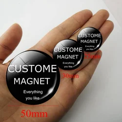 Customized Fridge Magnet Souvenir Photo Refrigerator Magnets 25mm/30mm/50mm Glass Magnetic Stickers Holder Home Decor  Gifts