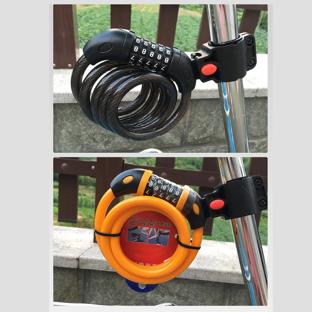 5 Digit 120cm Cable Combination Password Bike Lock Heavy-Duty Sturdy Carry for All Standard Vehicles