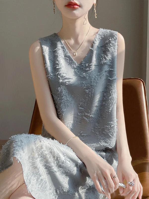 Faionable Commute V-Ne Svel Tee-Dimensional Strap Dr Summer 2025 Textile Other Material 00% H Version Ciwalk