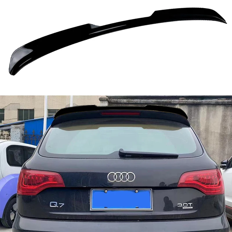 

For AUDI Q7 SQ7 S-LINE Car Rear Spoile Wing Lip 2007 To 2015 Wing Trunk Wing Cover High Quality ABS By Glossy Black Carbon Fiber