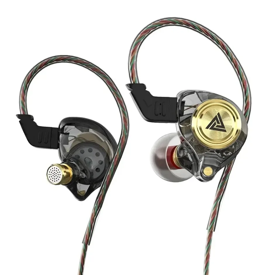 QKZ AK3 FiLe Wired Earphone with Microphone HiFi Music Monitor Bass Headphones Noise Cancelling Headset For Sport Gaming Earbuds