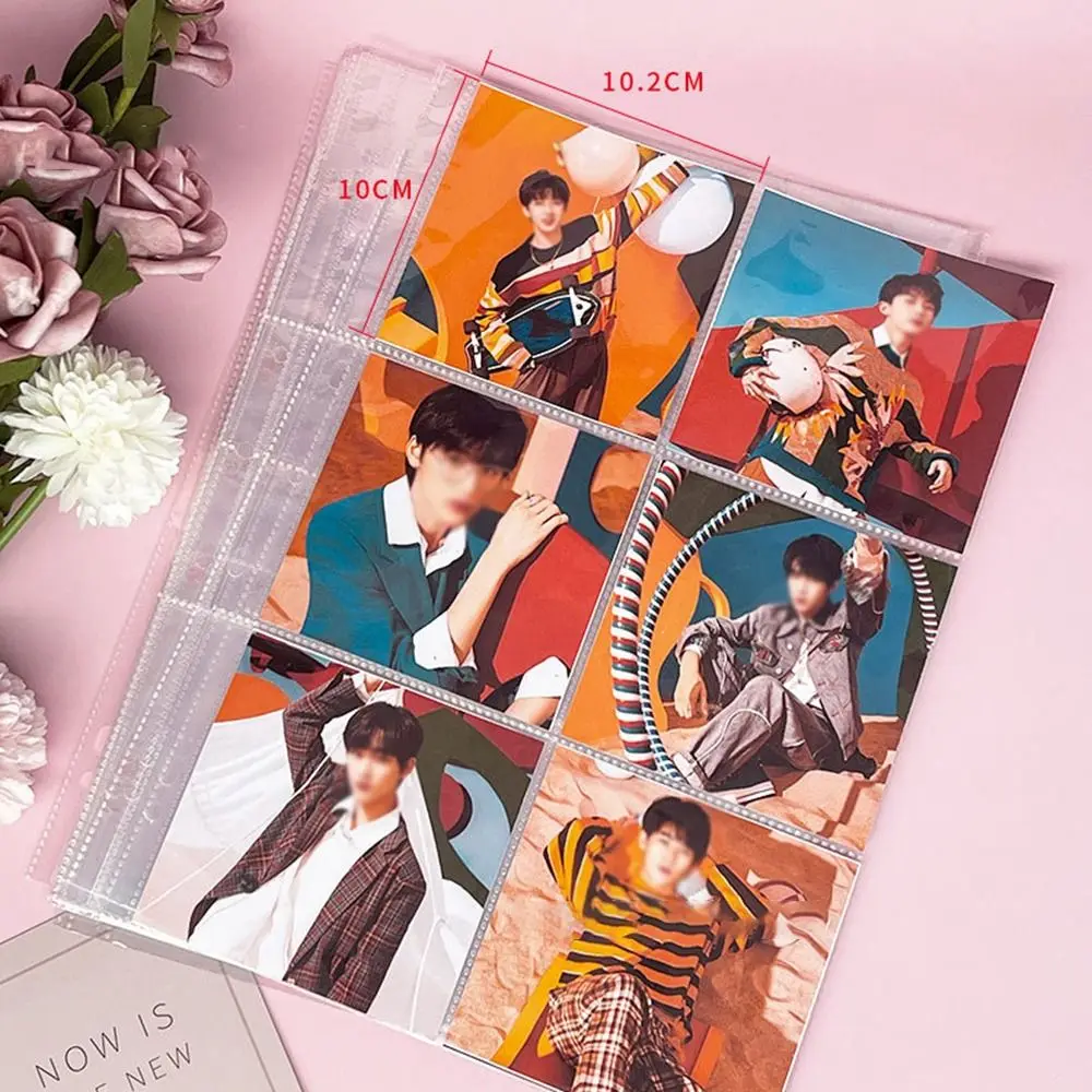 Multiple Pockets A4 Kpop Photocard Binder Transparent DIY Photo Album Refill Pages PP 4 Hole 4 Ring