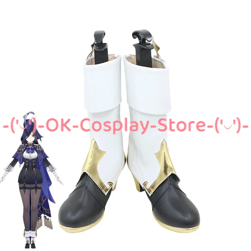 

Game Genshin Impact Clorinde Cosplay Shoes PU Leather Shoes Halloween Carnival Boots Custom Made