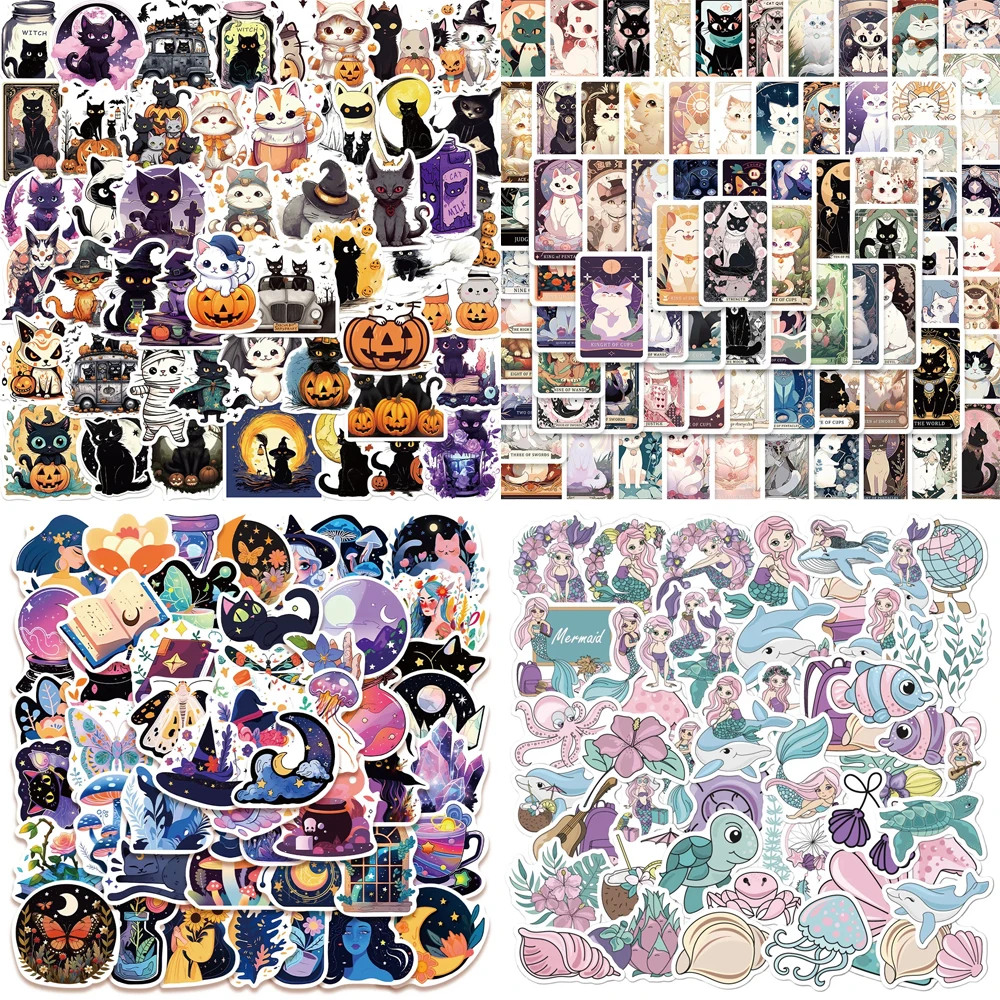 10/30/50PCS Cartoon Cute Animal Halloween Graffiti Waterproof Sticker Collection Decoration DIY Helmet Refrigerator MugWholesale