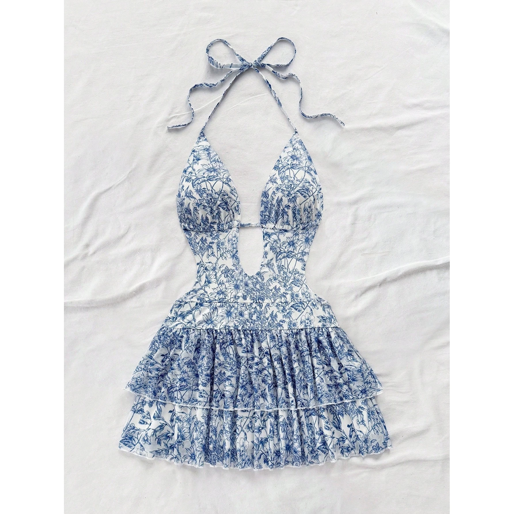 Sexy Backless Belted Waist Dress 2026 Summer New Style Cross-Border Clothing  Back Strap Hanging Neck Slimming Waist