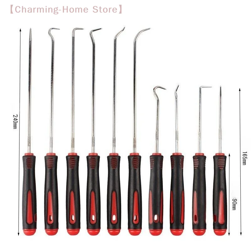 

10Pcs Heavy Duty Automotive Maintenance Seal Hooks Car Vehicle Oil Seal Screwdrivers Set For O-Ring Gasket Clips Rings Removal