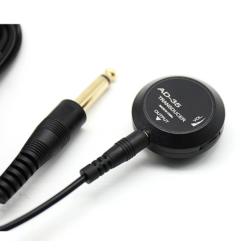 

Adeline AD-35 Acoustic Guitar Sound Hole Pickup Transducer With Tone Volume Controller Audio Cable Folk Guitar Parts Accessories