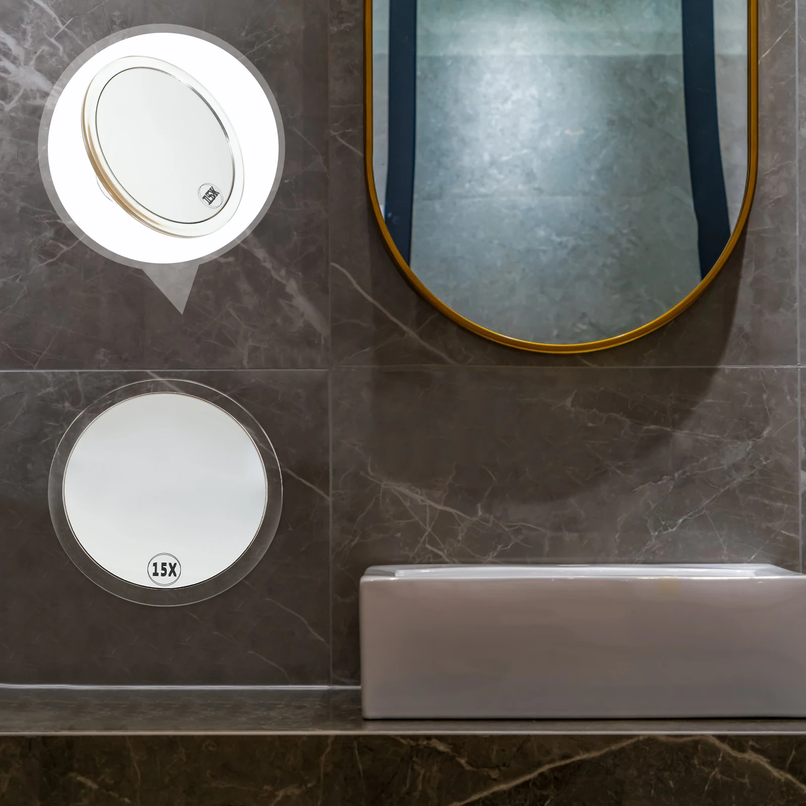

Makeup Mirror Magnifying Glass Vanity with Lights Suction Cup Shower Mirrors Bathroom Travel