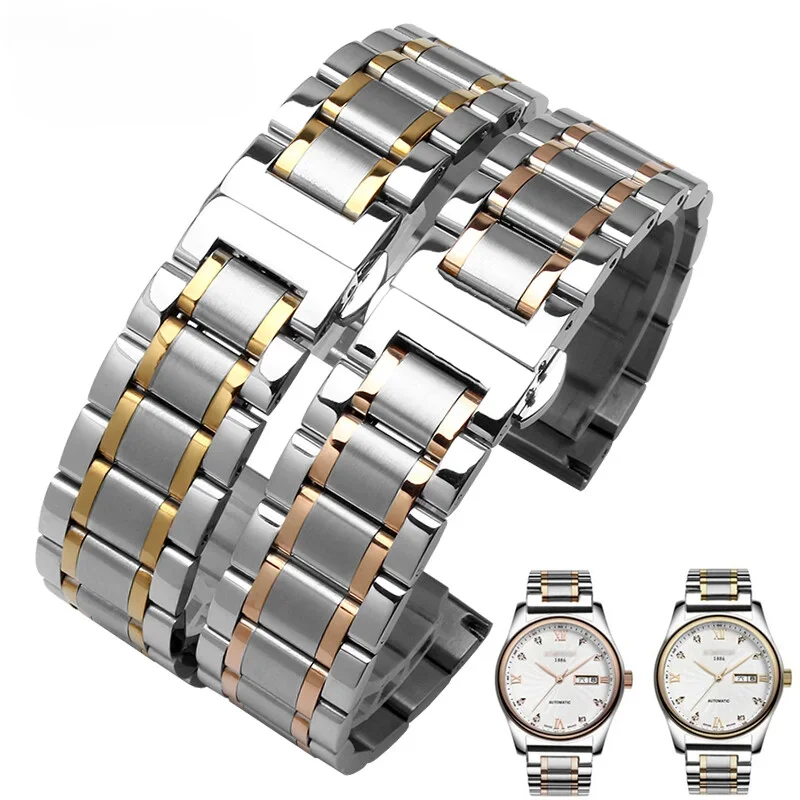 Stainless Steel Watch Band for Longines 14mm 16mm 18mm 19mm 20mm 22mm 24mm 26mm Curved End Metal Solid Strap Wristband for Omega