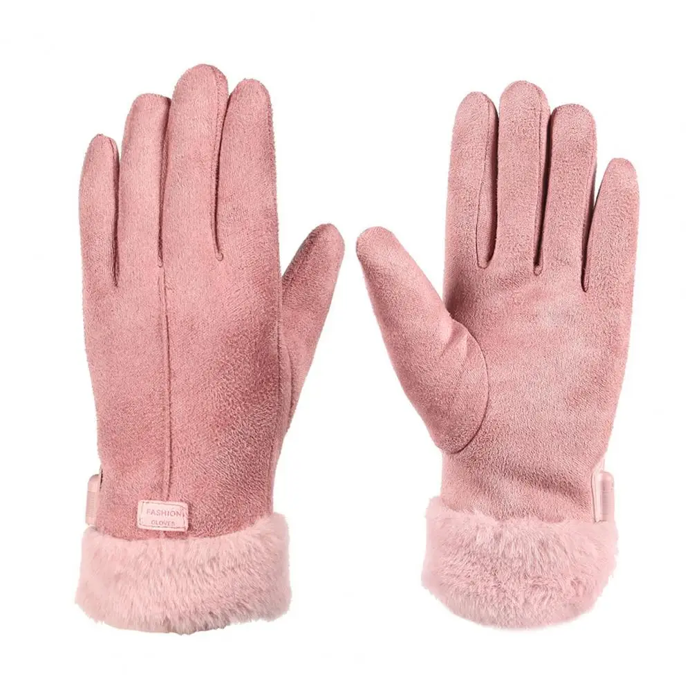 

USB Electric Gloves Full Finger Touchscreen Plush Lining Keep Warm Suede Autumn Winter Women Cycling Motorcycle Gloves