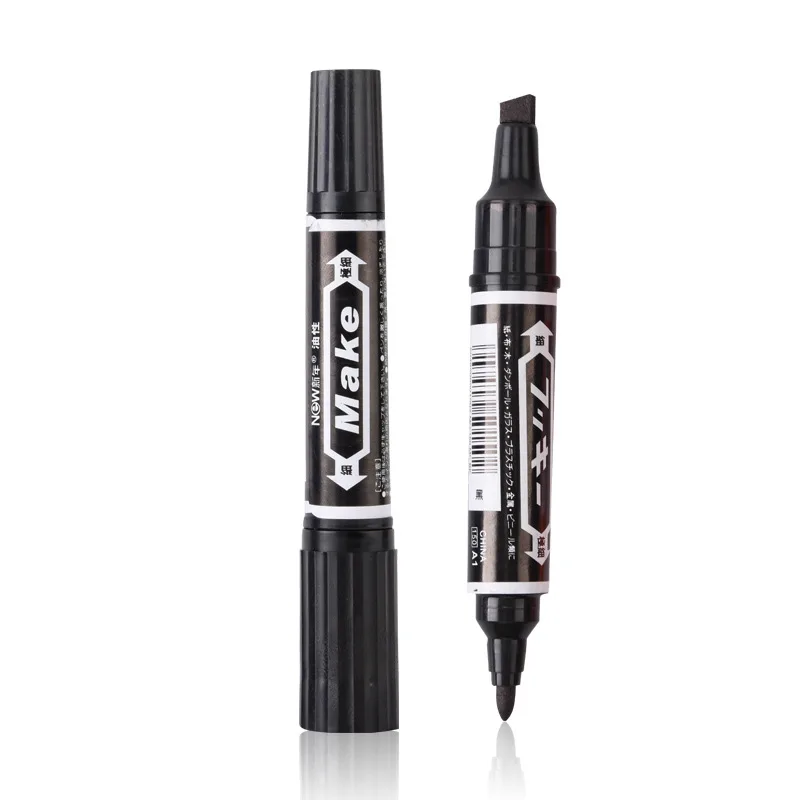 Big Double Head Oil Based Marker Pen 2mm 6mm Waterproof Logistics Quick Drying Permanent Carton , Paper, Cloth, Plastic