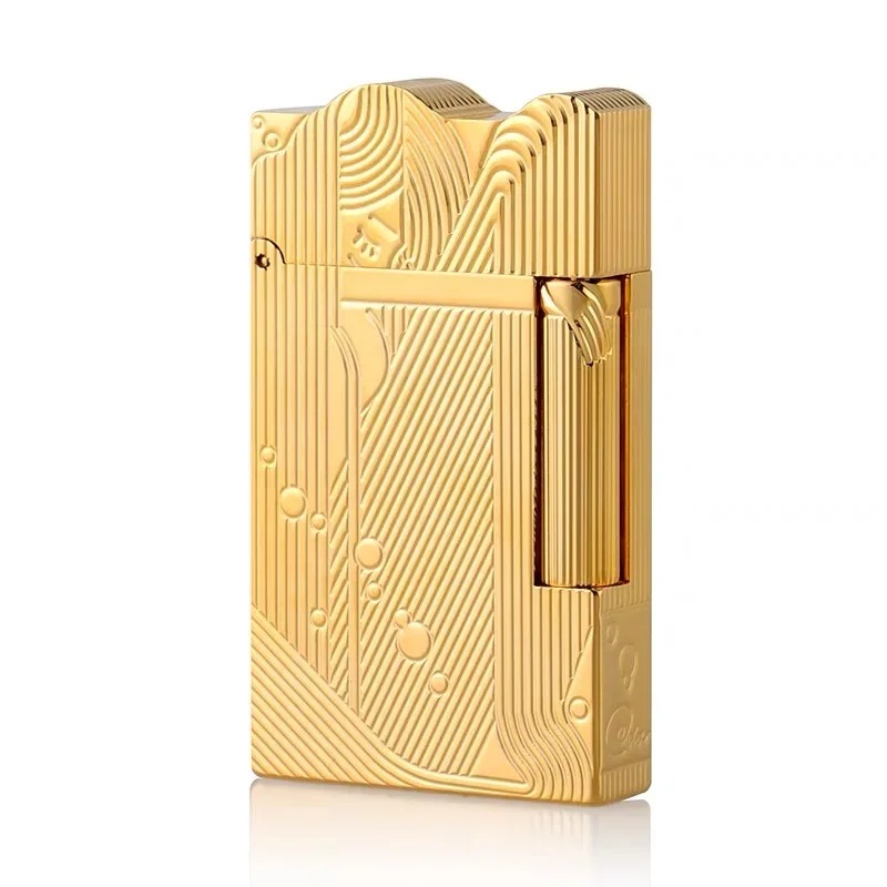 Gold Sleep Mermaid Pattern Vintage Gas Lighter Cigarette Smoking Kerosene Lighters Classic Sound Metal Lighters for Men