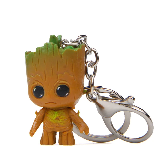 Mini Groot Superheros Series Keychain Action Figure Decoration PVC Collection Figurine Toy Model for Children Model Crafts Gifts