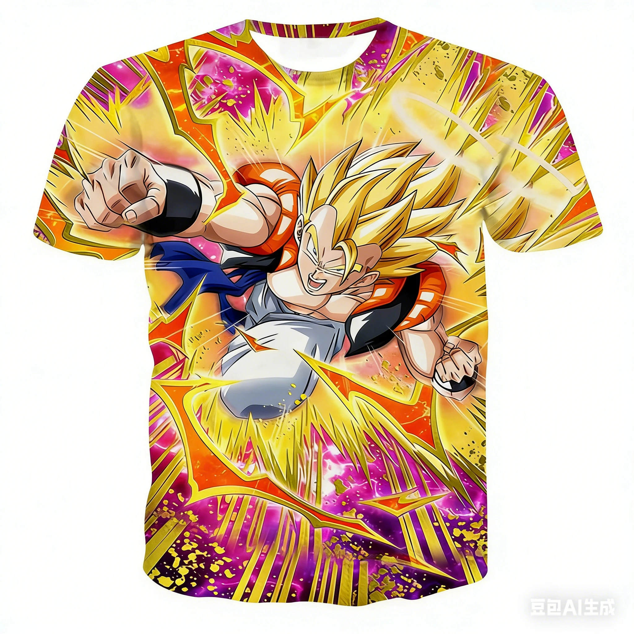 

Японская аниме-футболка Dragon Ball Z с 3D-принтом Super Gogeta Outshining Darkness, крутая футболка для детей и взрослых, модная одежда для косплея