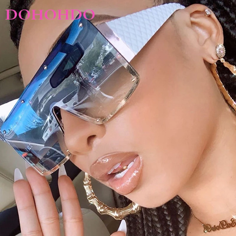 

New Fashion Square Conjoined Piece Sunglasses Men Women Luxury Brand Designer Trendy Sun Glasses Outdoor Leisure Women UV400