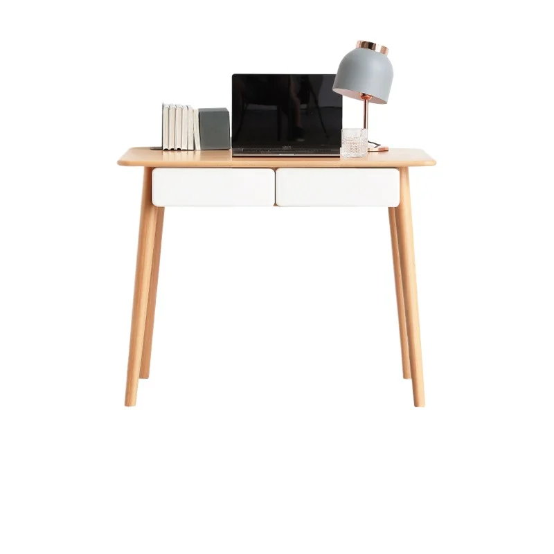 

Solid wood desk home desk Nordic simple small table with drawers