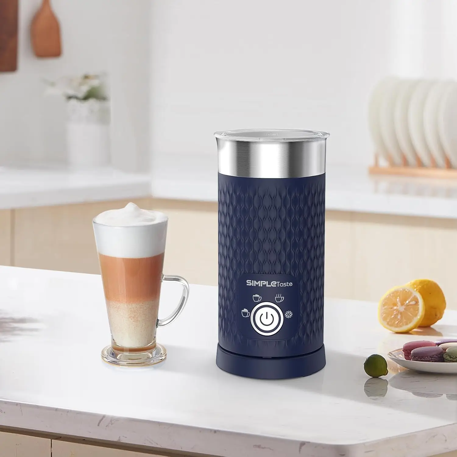 رغوة الحليب، مكواة بخار الحليب الكهربائية 4 في 1، صانع رغوة دافئ وبارد تلقائيًا وسخان الحليب لللاتيه والكابتشينو والماكياتو