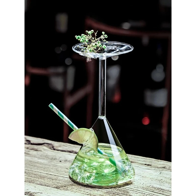 Funny Upside Down Cocktail Glass Upside Down Martini Cocktail Cup Inverted Juice Tumbler Opposite Cocktail Glass Cup Wholesale