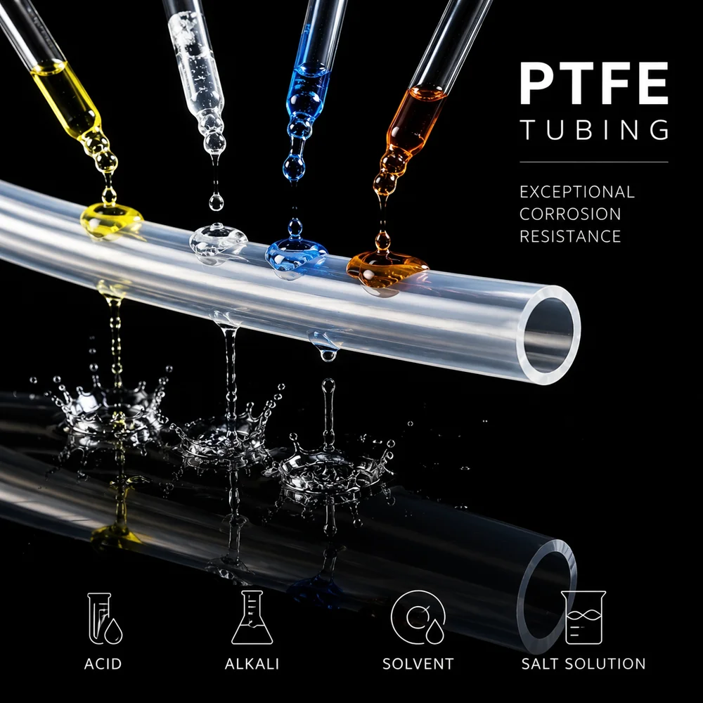 Transparent food grade Capillary PTFE tube ID 0.8-4.35mm Acid alkali/insulation/chemical equipment infusion sleeve